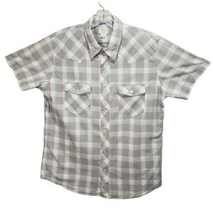 VTG AMERICAN EAGLE Mens Slim Fit Buttoned Plaid Shirt | Large